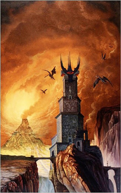 <titletext>

<strong>25. Sauron Defeated (2)</strong>

</titletext>

<br/><br/>

1993 oils on board, image size 245 x 390 mm. Artwork for book cover, Unwin Hyman.<span class="ngViews">8 views</span>