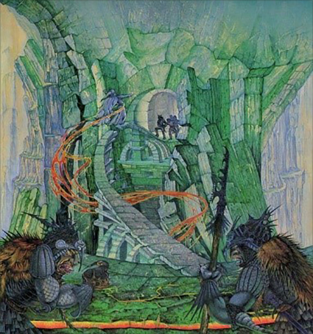 <titletext>

<strong>29. The Bridge of Khazad-dum</strong>

</titletext>

<br/><br/>

1983 oils on board, image size 250 x 380 mm. Artwork for 1984 Tolkien Calendar, Unwin Hyman.<span class="ngViews">2 views</span>