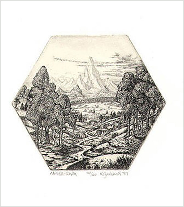 <strong>44. Middle-earth </strong>



<br /><br />

Copper etching, 1989, image size 120 x 100 mm.<span class="ngViews">4 views</span>